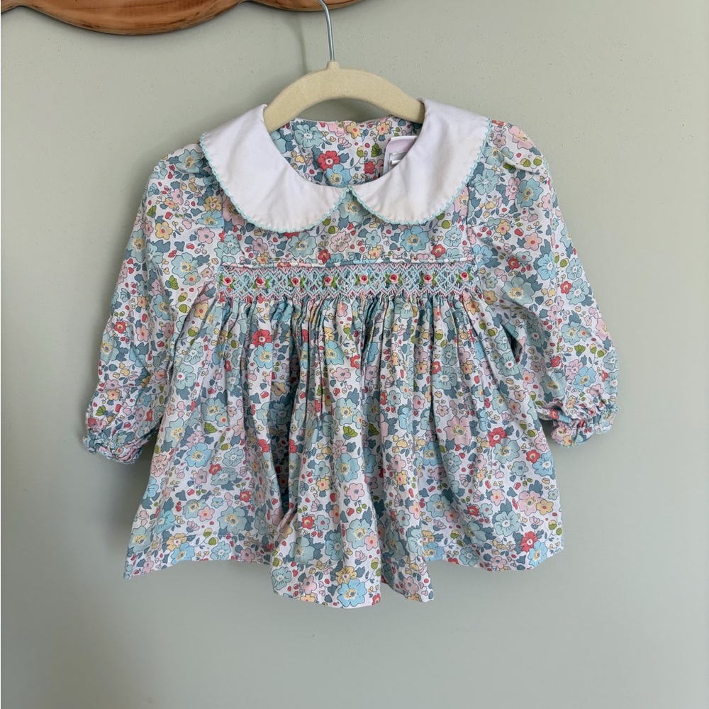 Floral Kids Shirt with White Collar